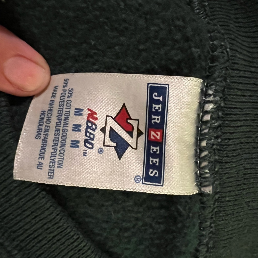 Vintage Jerzees Dark Green Crewneck Sweater with Bear Design - Picture 3 of 6
